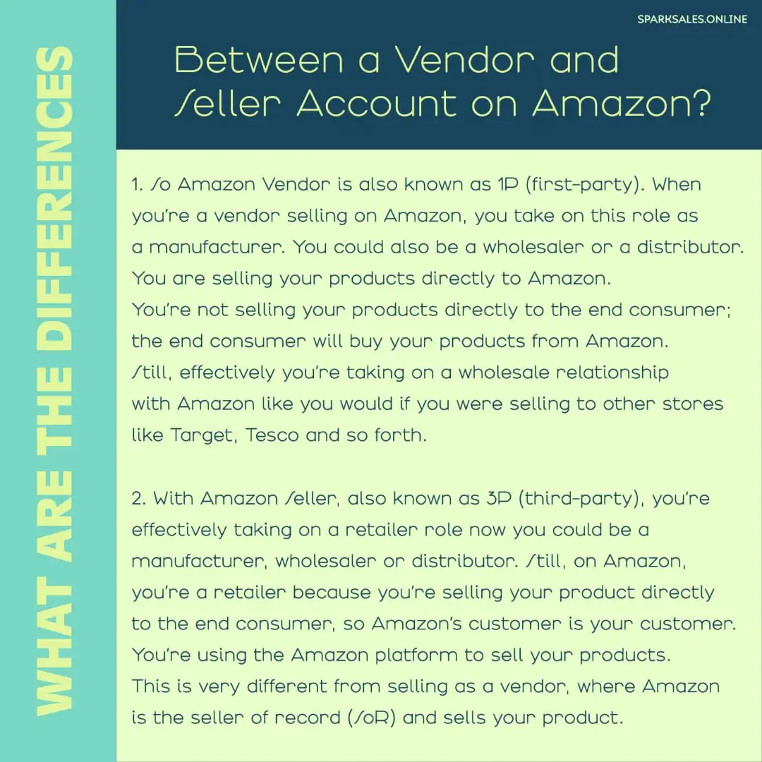 What Are the Differences Between a Vendor and Seller Account on Amazon?